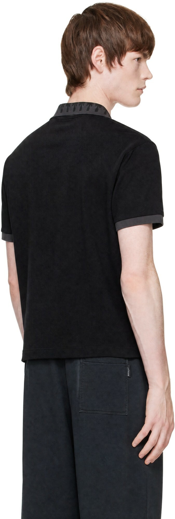 Palm Angels Black Palm Type Short Sleeve Polo