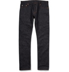 VALENTINO - Tapered Selvedge Denim Jeans - Blue