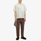 Folk Men's Short Sleeve Soft Collar Shirt in Chalk 2-Tone