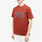 Pop Trading Company Men's Arch Logo T-Shirt in Fired Brick/Navy