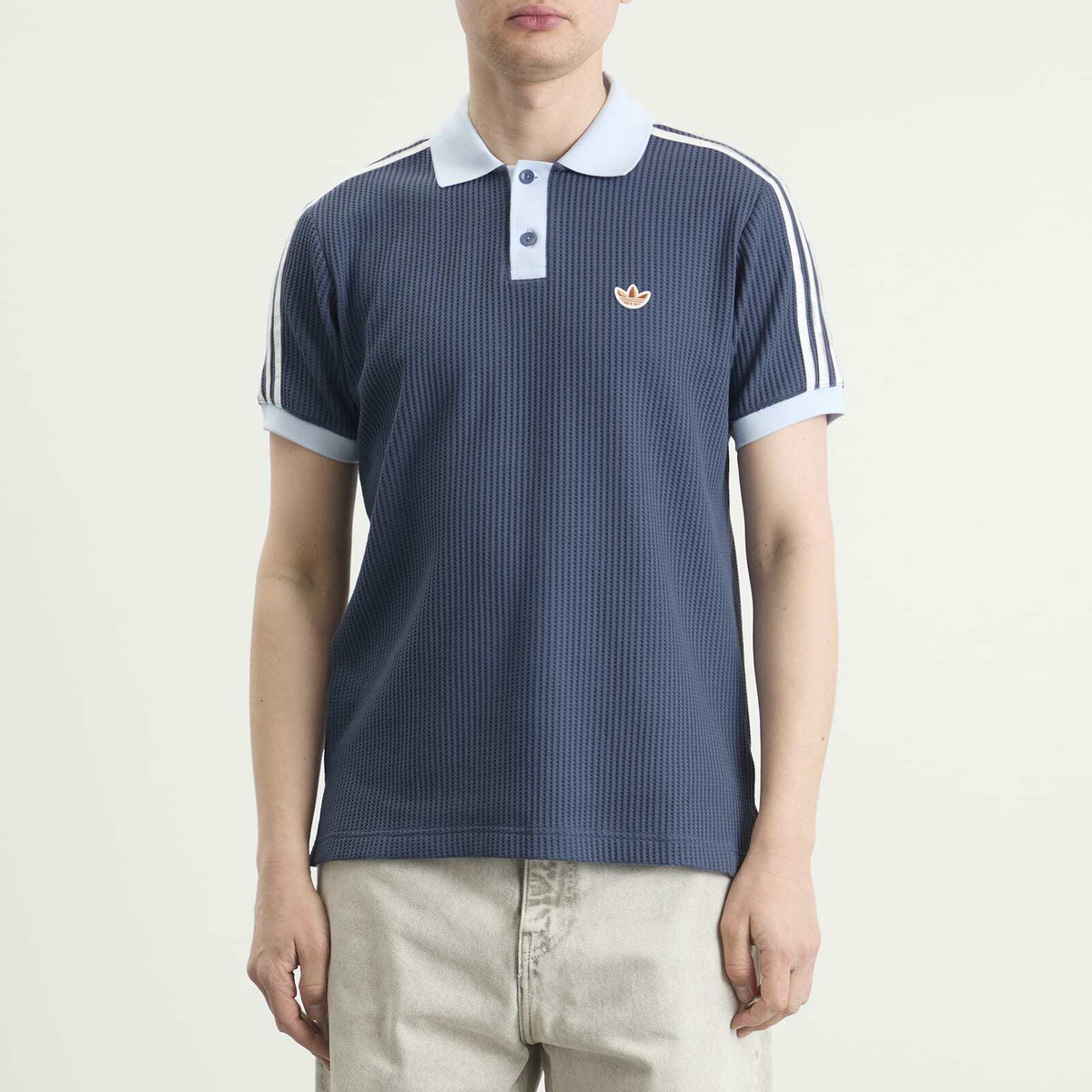 Adidas Men's Waffle Knit Polo in Preloved Ink