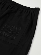 LOEWE - Paula's Ibiza Wide-Leg Cropped Woven Drawstring Trousers - Black