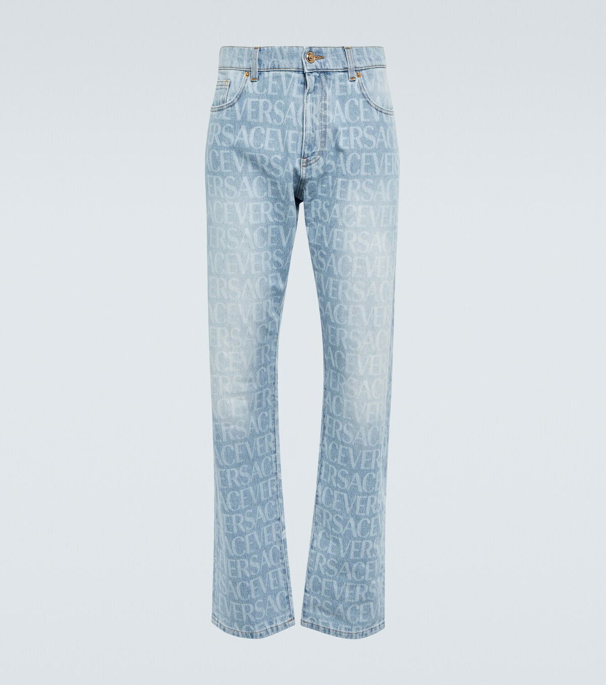 Versace Versace Allover mid-rise straight jeans