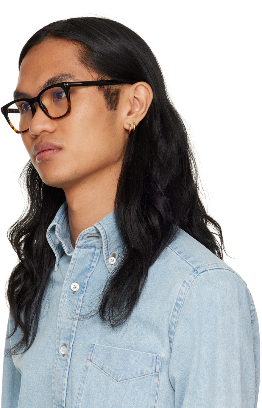 Tom Ford トータスシェル サングラス TOM FORD EYEWEAR Icon square-frame tortoiseshell acetate
