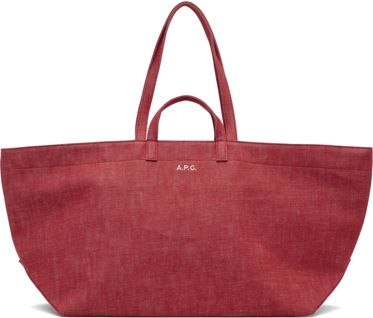 A.P.C. Red 'Le Drummer' Toile Tote