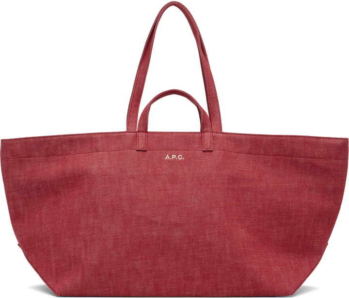 Photo: A.P.C. Red 'Le Drummer' Toile Tote