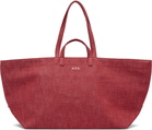 A.P.C. Red 'Le Drummer' Toile Tote