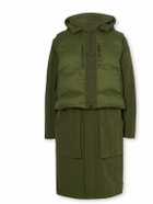 SAIF UD DEEN - Crinkled-Canvas Parka with Detachable Shell Gilet - Green