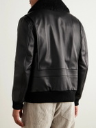 Gabriela Hearst - Grant Shearling-Trimmed Leather Aviator Jacket - Black