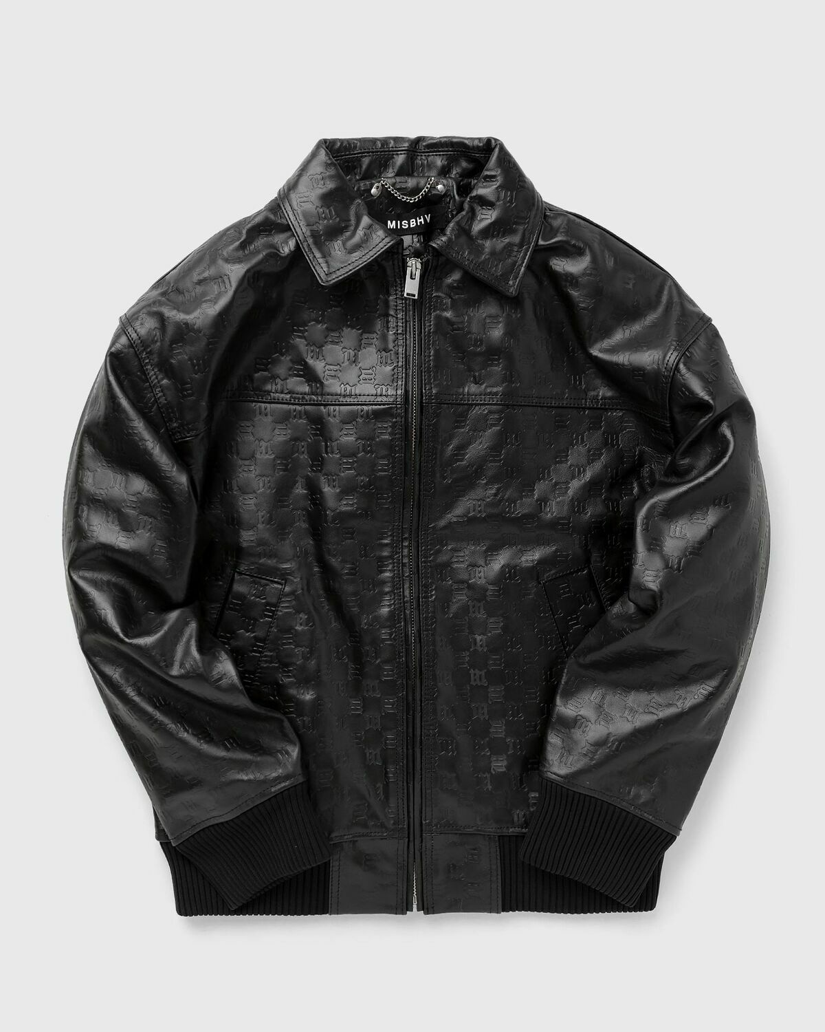embossed monogram leather jacket
