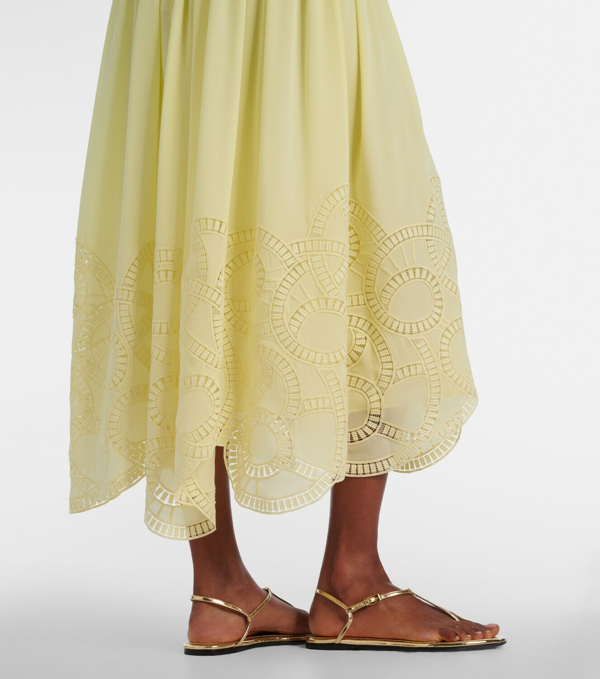 Elie Saab Halterneck silk-blend midi dress