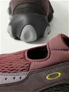 Oakley Factory - Brain Dead Flesh Panelled Suede, Mesh, Leather and Scuba Slip-On Sneakers - Purple