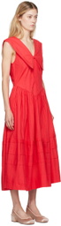 Sandy Liang Red Opa Midi Dress