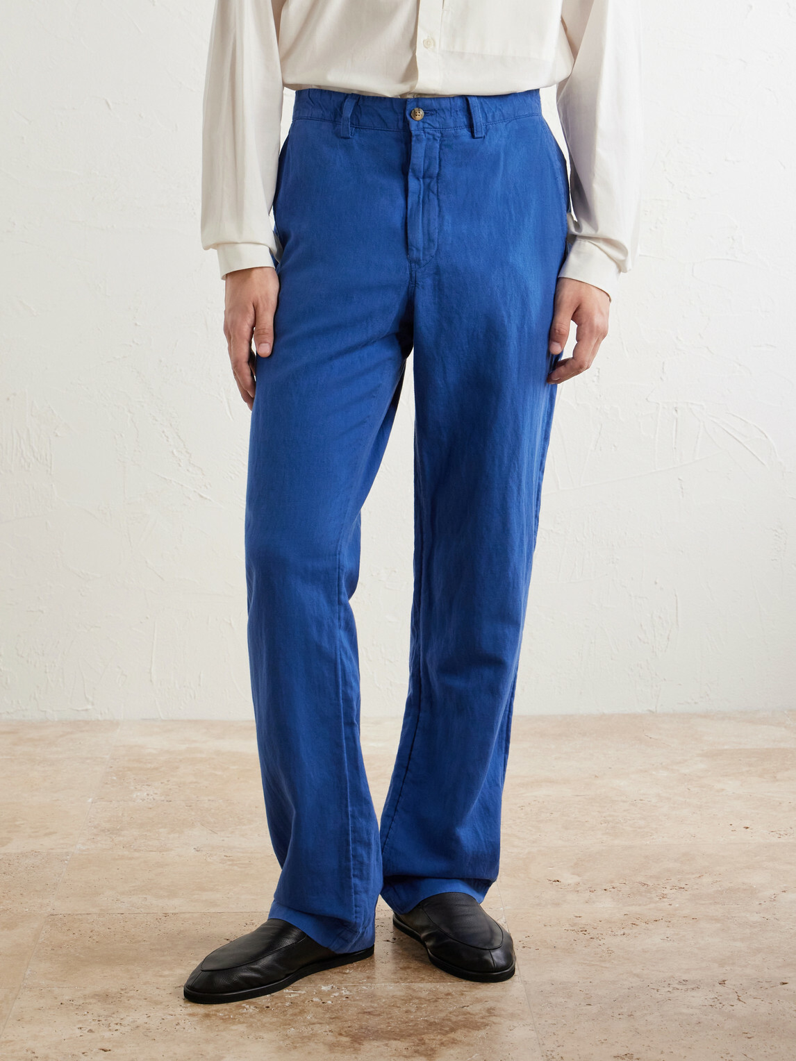 Polo Ralph Lauren - Straight-Leg Linen and Cotton-Blend Trousers - Blue