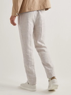 Brunello Cucinelli - Tapered Pleated Linen Trousers - Neutrals