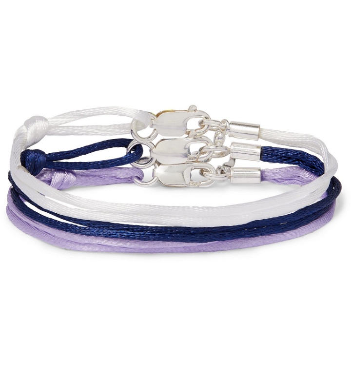 Photo: Rubinacci - Set of Three Silk Bracelets - Purple