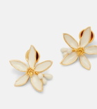 Oscar de la Renta Orange Blossom enamel earrings