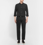 Barena - Grandad-Collar Cotton-Poplin Shirt - Men - Black