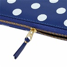 Comme des Garçons Sa0111Pd Dots Printed Leather Zip Wallet in Navy