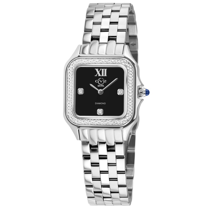 Photo: GV2 by Gevril Milan Quartz Diamond Black Dial Ladies Watch 121404B