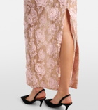Alessandra Rich Ruffled cotton-blend lace maxi dress