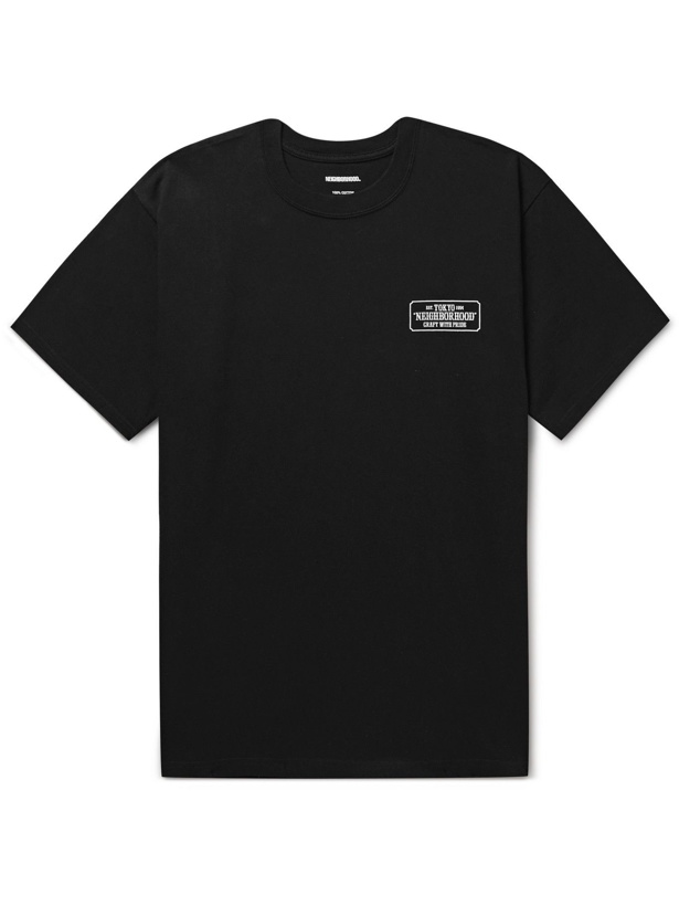Photo: NEIGHBORHOOD - Logo-Print Cotton-Jersey T-Shirt - Black