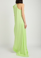 Stella Mccartney Envers One-shoulder Satin-crepe Maxi Dress Light Green