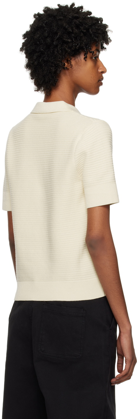 Sunspel Off-White Textured Polo