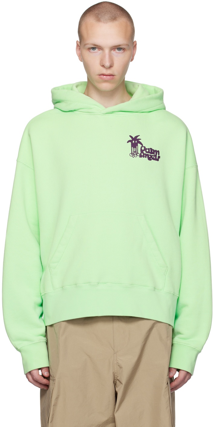 Palm Angels Green Douby Hoodie Palm Angels