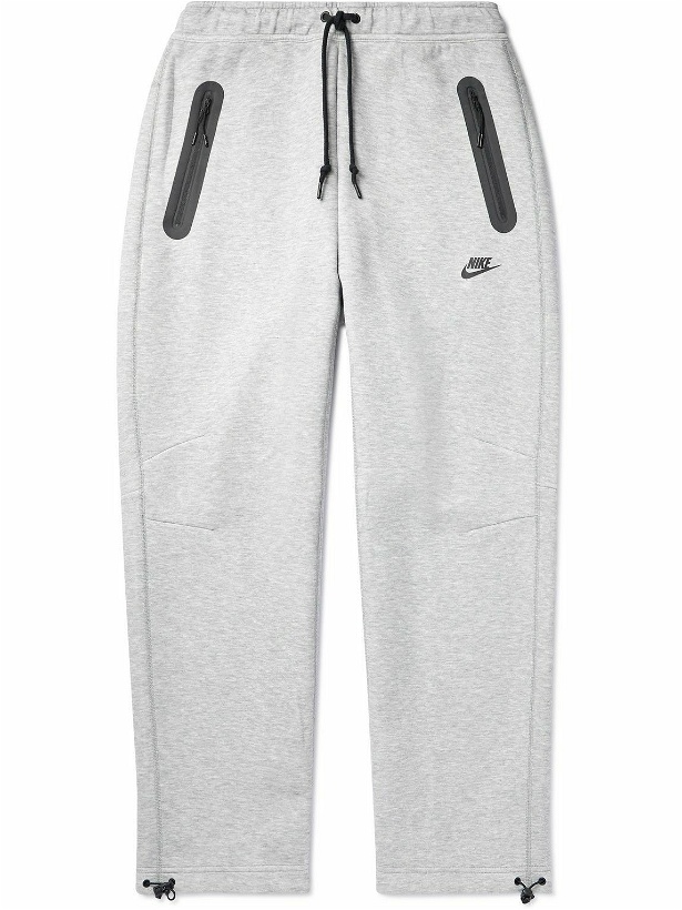 Photo: Nike - Sportswear Club Straight-Leg Logo-Print Cotton-Blend Jersey Sweatpants - Gray