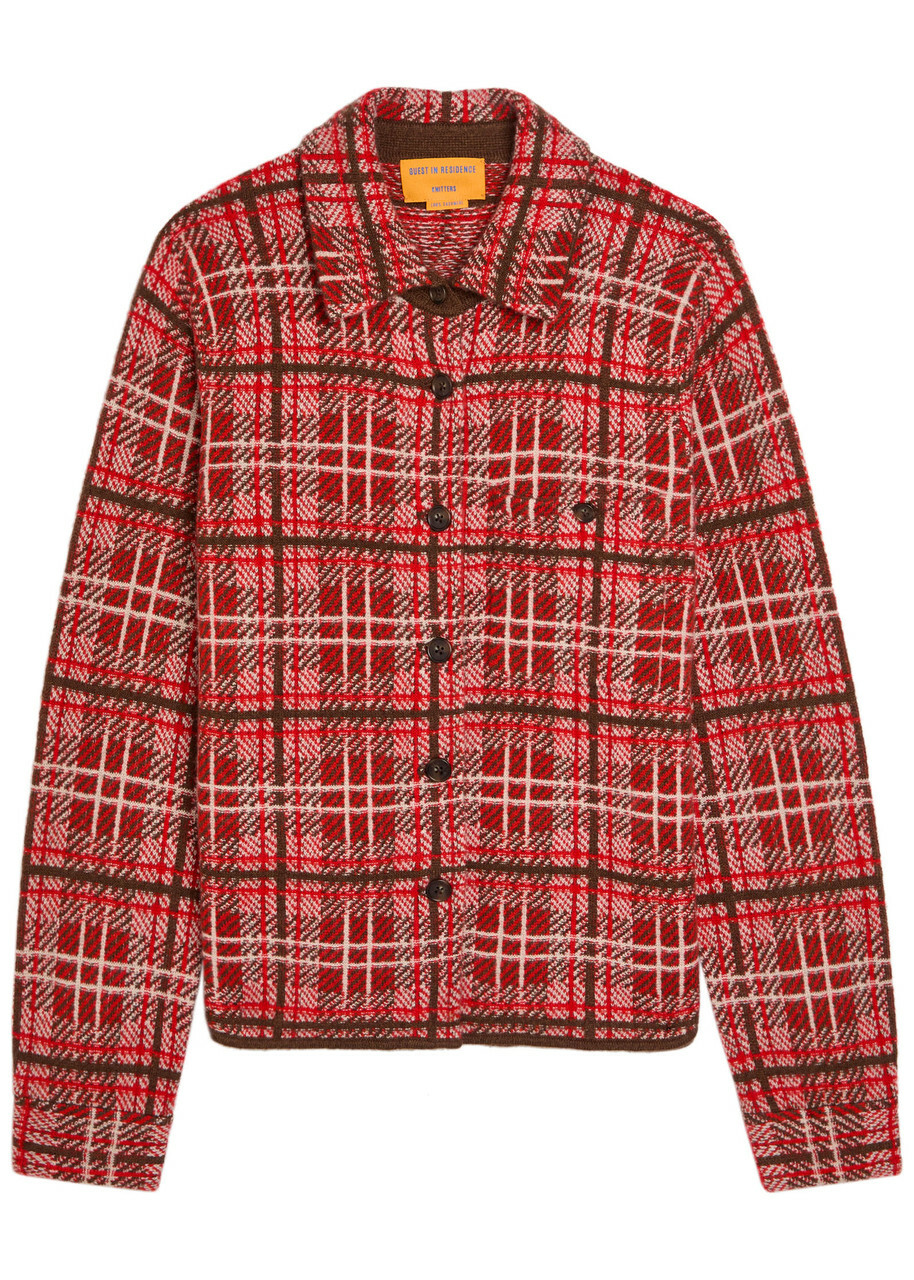 Guest In Residence Dylan Plaid Cashmere Shirt Red