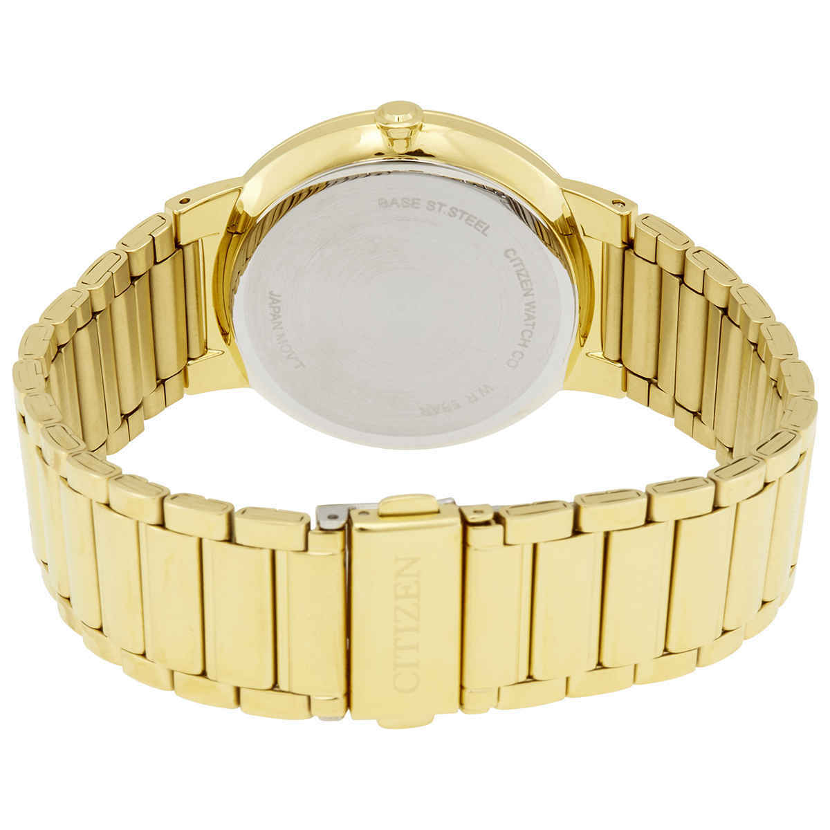 Citizen Quartz Black Dial Yellow Gold-tone Mens Watch BI5012-53E