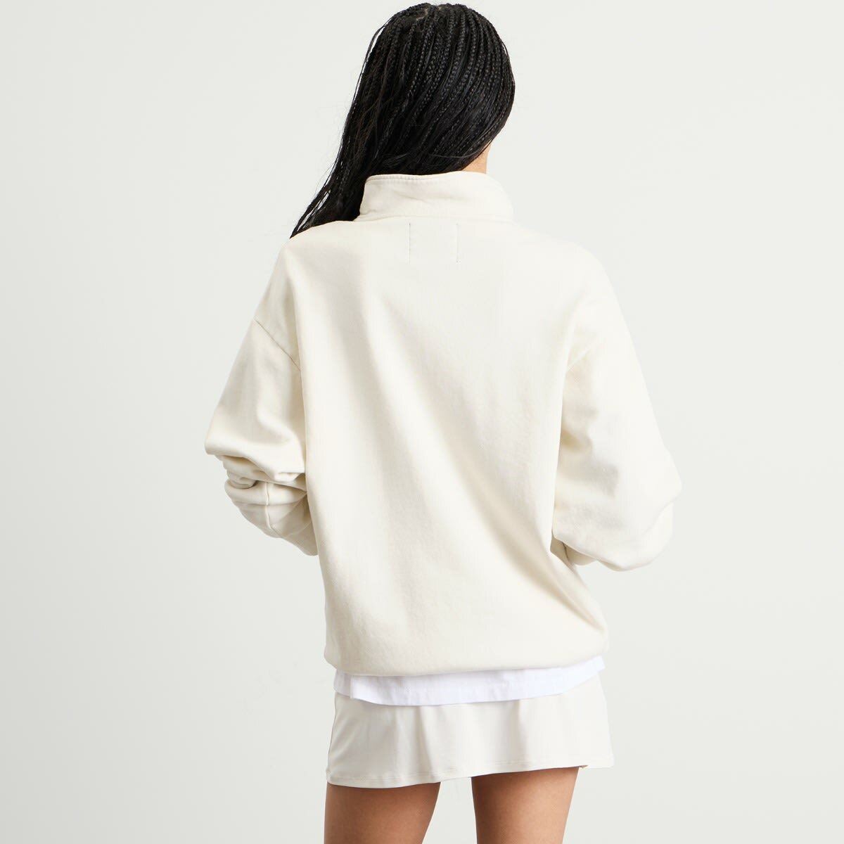END. Slice Half Zip Sweat in Smoke White