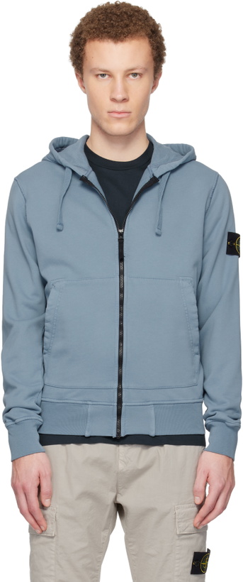 Photo: Stone Island Blue 6100061 Organic Cotton Fleece Hoodie