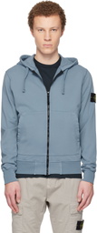 Stone Island Blue 6100061 Organic Cotton Fleece Hoodie