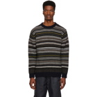 Junya Watanabe Navy Horizontal Stripes Sweater