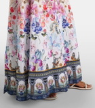 Camilla Crystal-embellished linen maxi skirt