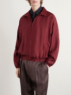 SAINT LAURENT - Silk-Habotai Blouson Jacket - Red