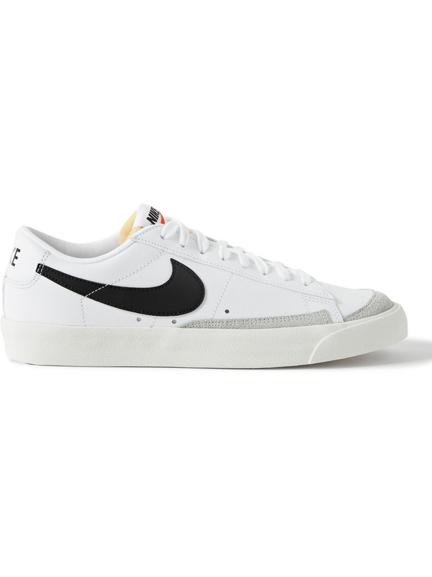 Photo: Nike - Blazer Low '77 Suede-Trimmed Leather Sneakers - White