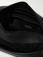 FERRAGAMO - Leather-Trimmed Logo-Jacquard Canvas Messenger Bag