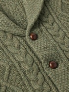 Polo Ralph Lauren - Shawl-Collar Cable-Knit Wool and Cashmere-Blend Cardigan - Green