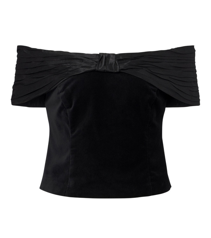 Photo: Rixo Chime off-shoulder cotton velvet top