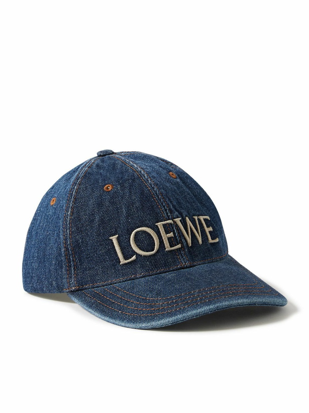 Photo: LOEWE - Paula's Ibiza Appliquéd Logo-Embroidered Denim Baseball Cap - Blue