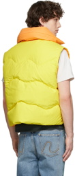 ERL Orange & Yellow Down Woven Puffer Vest