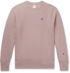 CHAMPION - Logo-Embroidered Fleece-Back Cotton-Blend Jersey Sweatshirt - Pink