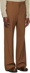 RECTO Tan Signature RC Flared Trousers