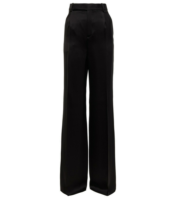 Photo: Saint Laurent - High-rise wide-leg silk pants