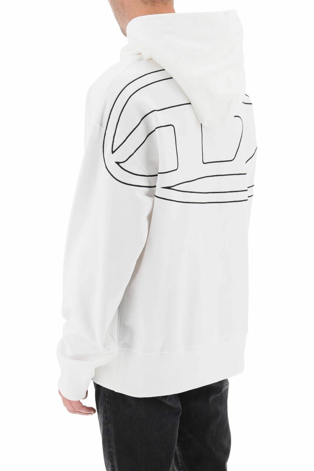DIESEL logo embroidered hoodie White