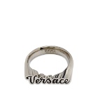 Versace Men's Varsity Logo Ring in Silver/Black