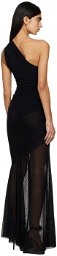 Atlein Black Single-Shoulder Maxi Dress